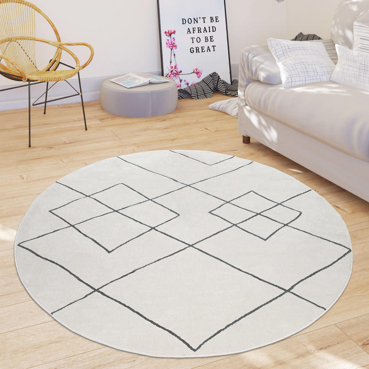 KURZFLORTEPPICH 160/160 cm Haral 785 - Weiß, Kunststoff (160/160cm) - Paco Home