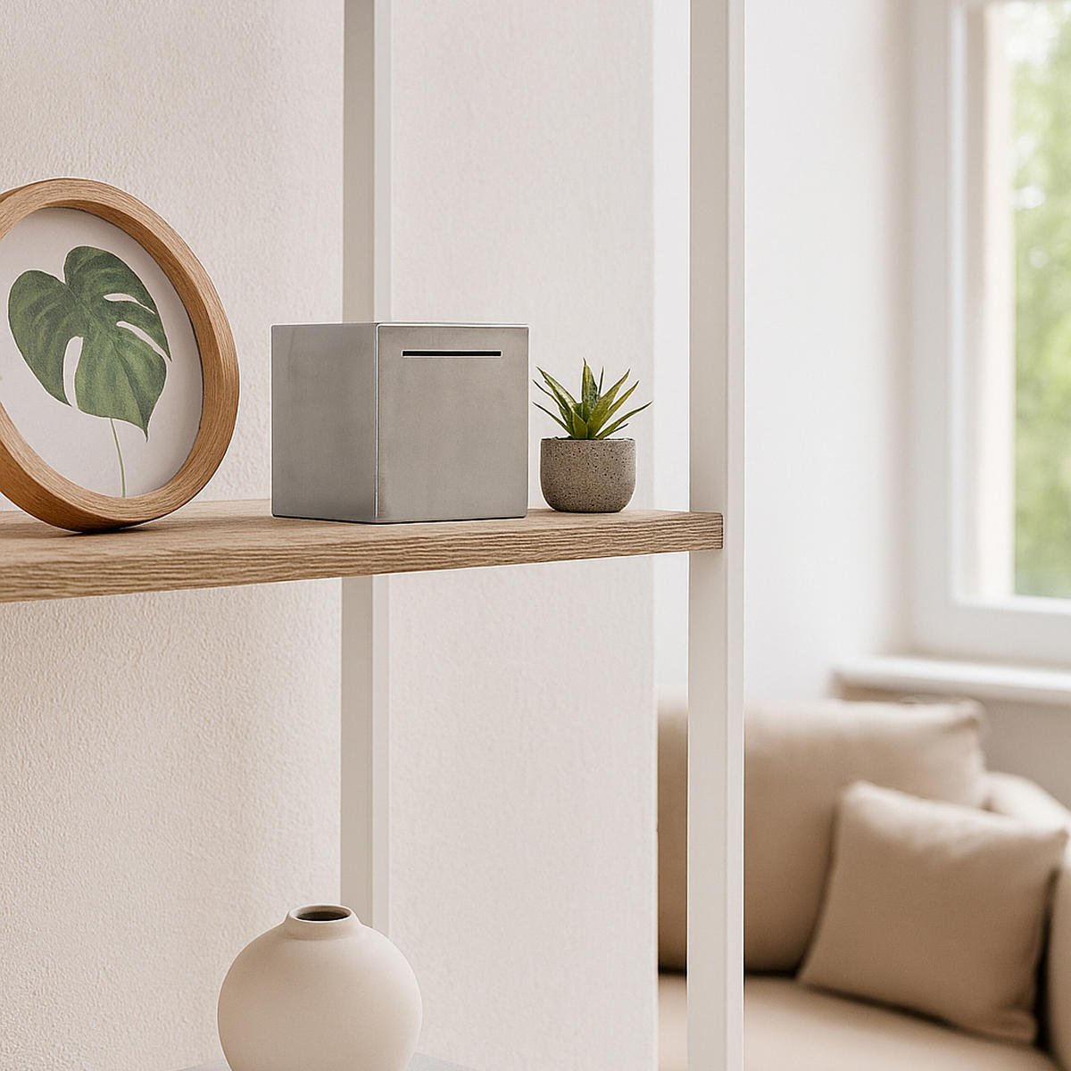 KASIČKA - strieborná, kov (15/15/15cm) - Relaxdays