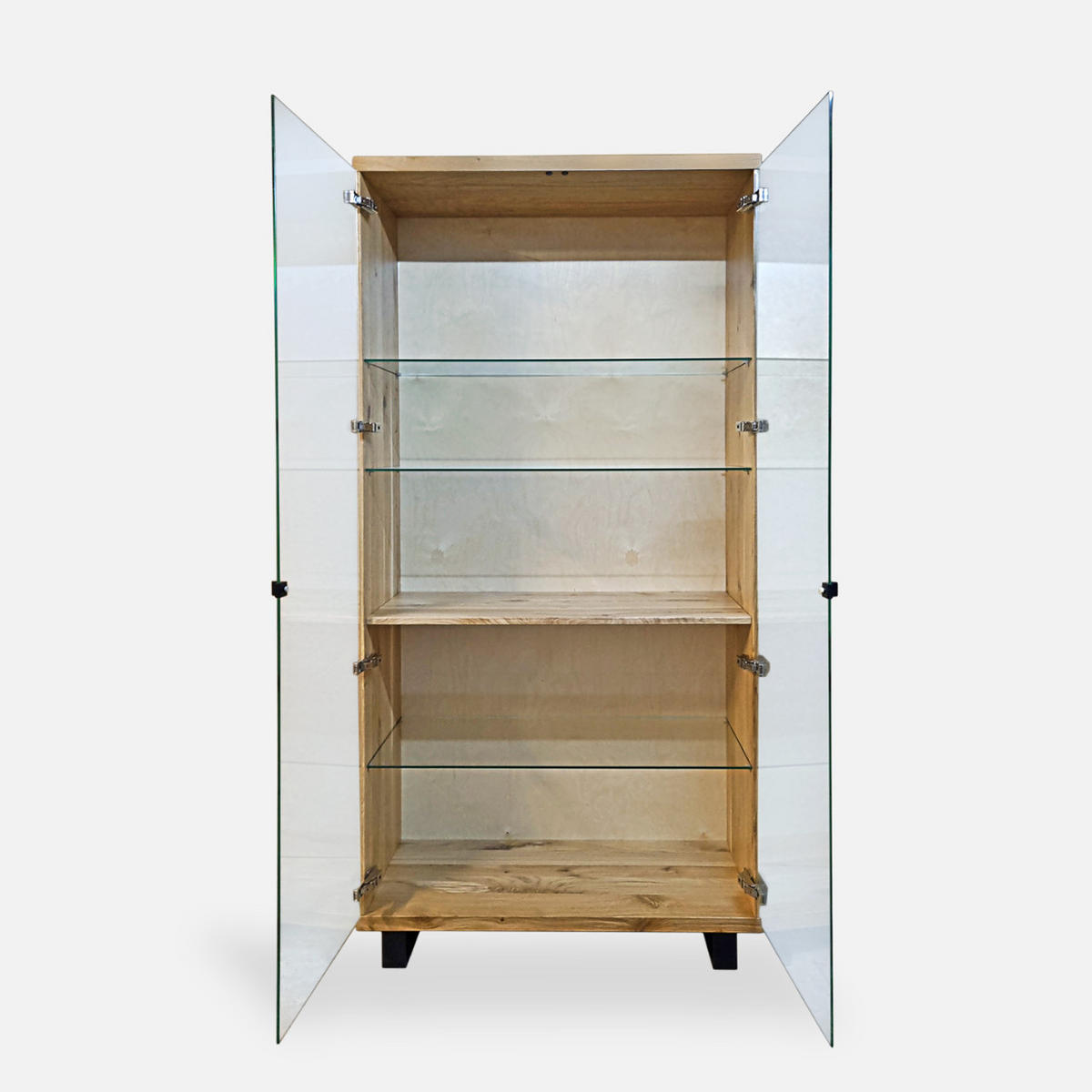 EICHENHOLZVITRINE mit Glasböden ANDORA I - Eichefarben, Holz (100/200/40cm) - Rawood Furniture