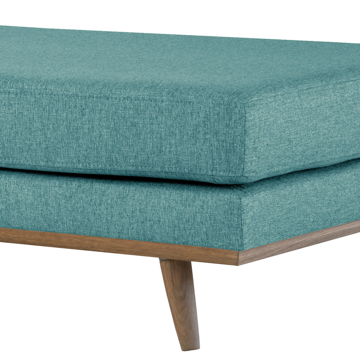 HOCKERBANK - Eichefarben/Petrol, Eichenholz/Textil (180/43/81cm) - home24