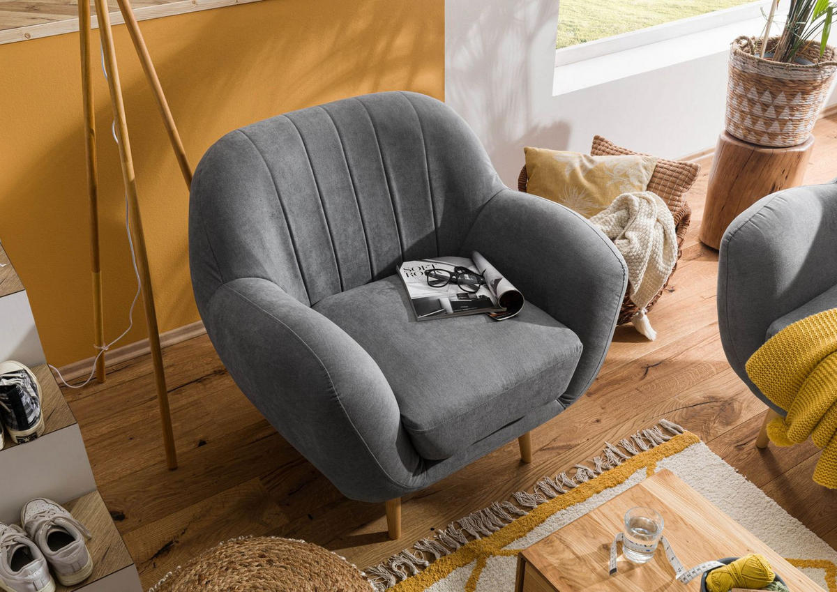 SESSEL 96x85x88 grau HOLMA - Grau, Kunststoff (96/88/85cm) - Massivmoebel24