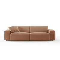 SOFA RANI Braun Cord - Dunkelbraun/Schwarz, Kunststoff/Textil (256/71/101cm) - KAWOLA
