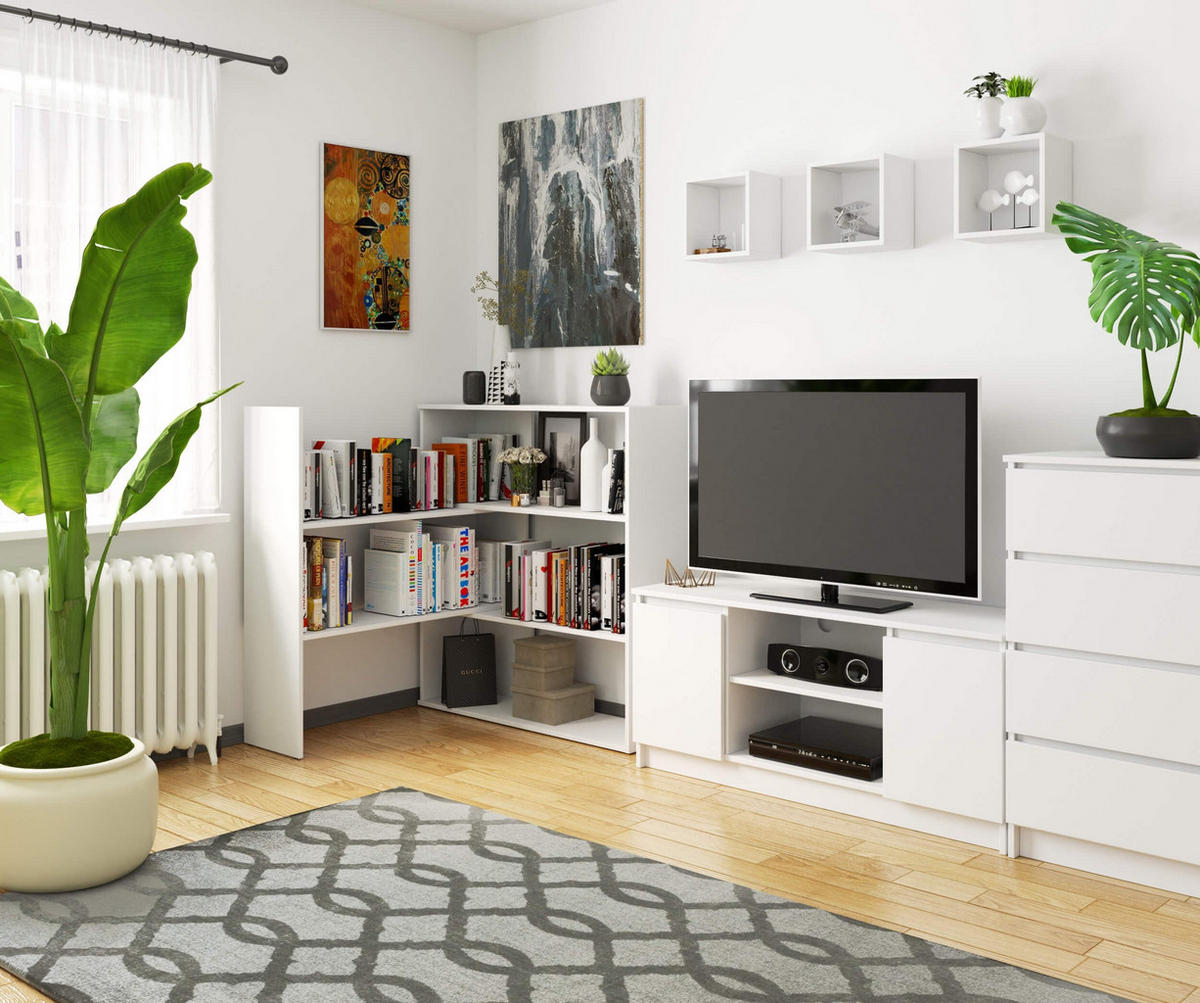 STANDREGAL Weiß 109,3/173,6/30 - Weiß, Holzwerkstoff (173.6/109.3/30cm) - RAUMHIRSCH FURNITURE