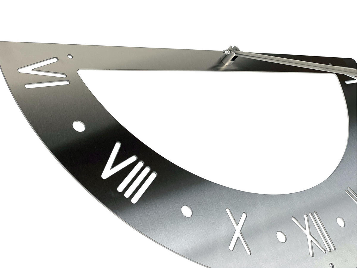 SONNENUHR für die Wand Edelstahl Rostfrei 70 cm 96206 - Silberfarben, Metall (70/37/40cm) - DanDiBo