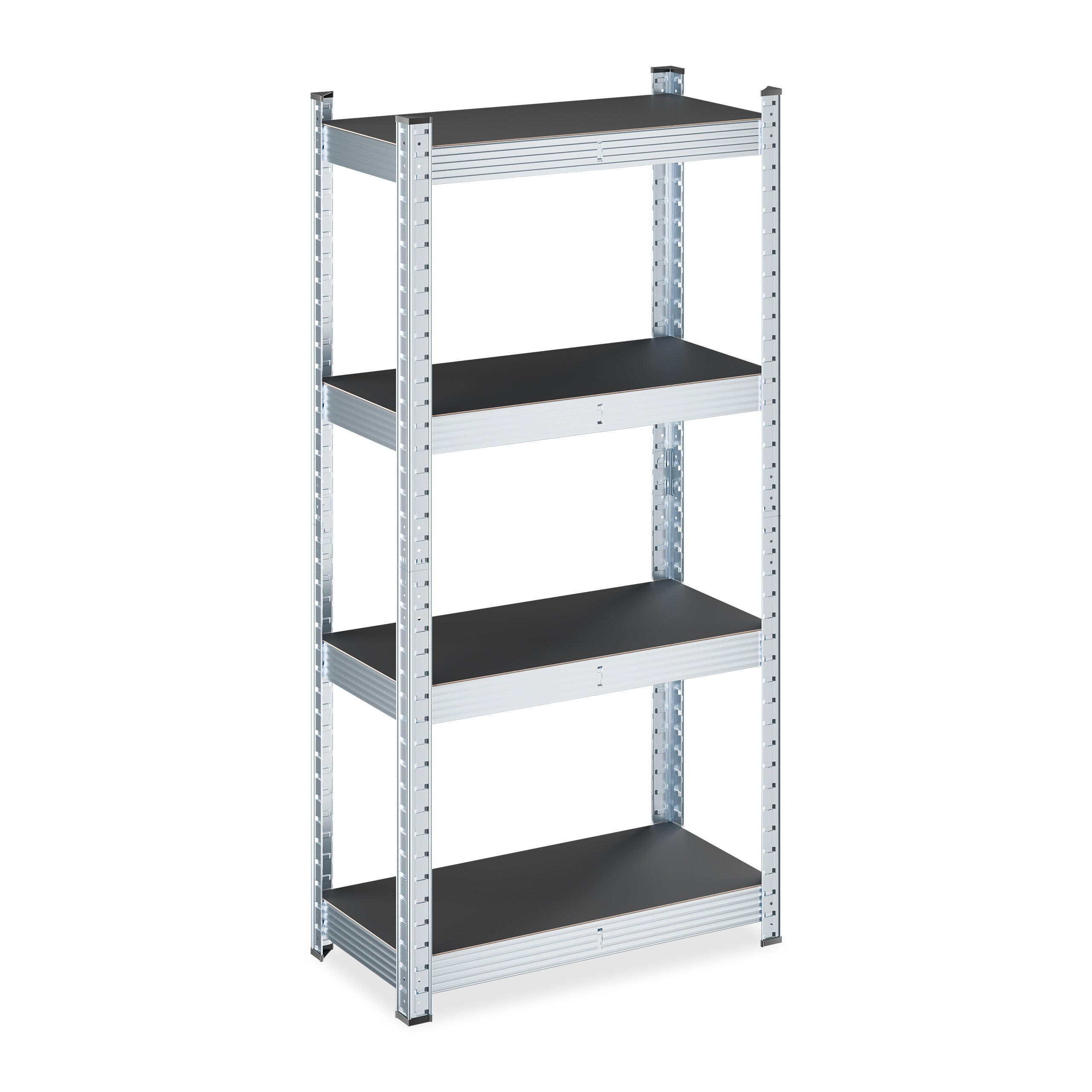 SCHWERLASTREGAL - Alufarben/Schwarz, Metall (60/120/30cm) - Relaxdays