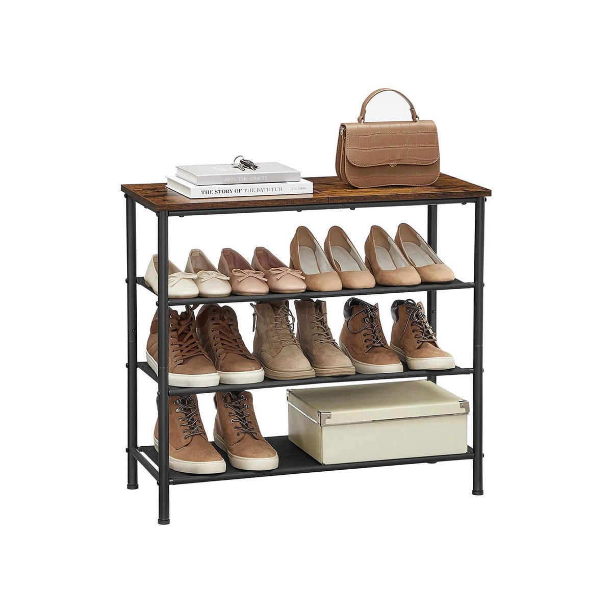 SCHUHREGAL - Braun, Holzwerkstoff (30/71/75cm) - Hansiro