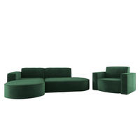SOFASET Palma In Noel - Grün, Holzwerkstoff/Textil (236/78/165cm) - Fun Möbel