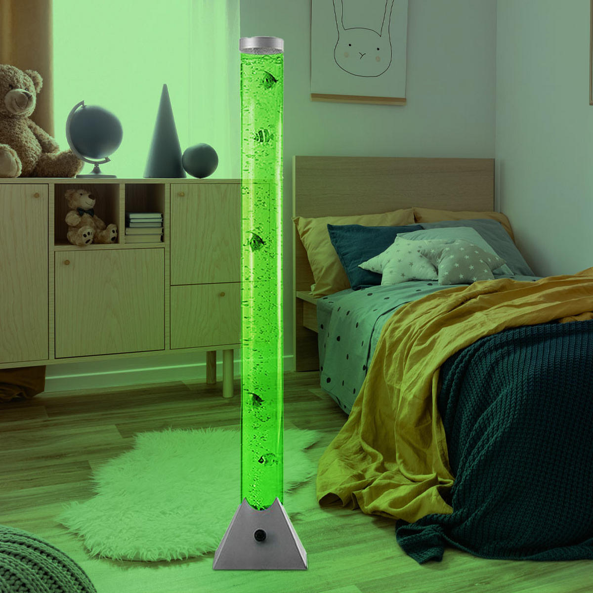 LED STEHLEUCHTE Motion Bunt Kunststoff Acryl - Multicolor, Kunststoff (21.5/21.5/130cm)