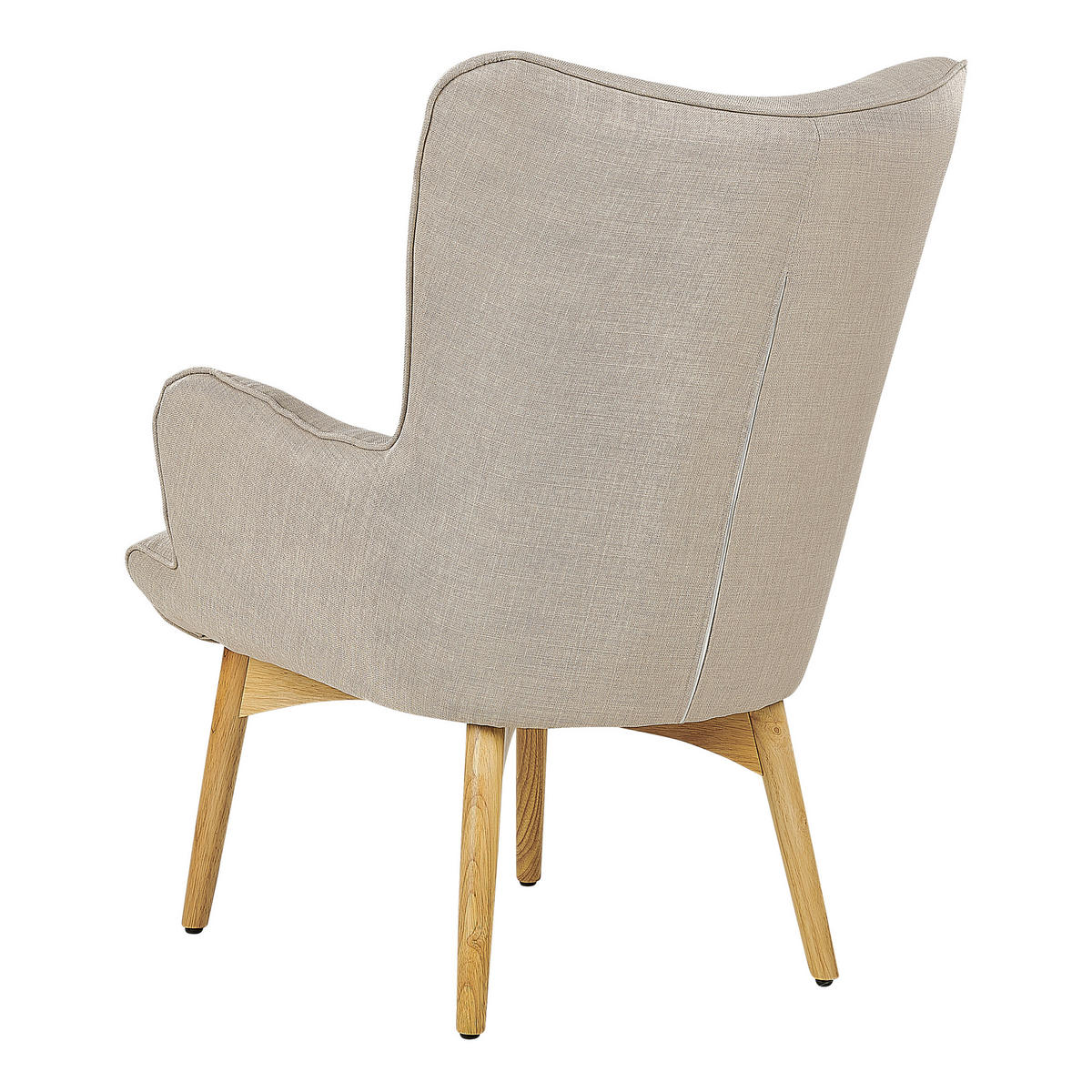 SESSEL Beige mit Hocker Vejle - Hellbraun/Beige, Textil (81/100/78cm) - Beliani