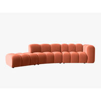 SOFA modular links Lupine aus Samt koralle 5 Sitzplätze - Koralle, Textil (166/70/335cm) - Micadoni
