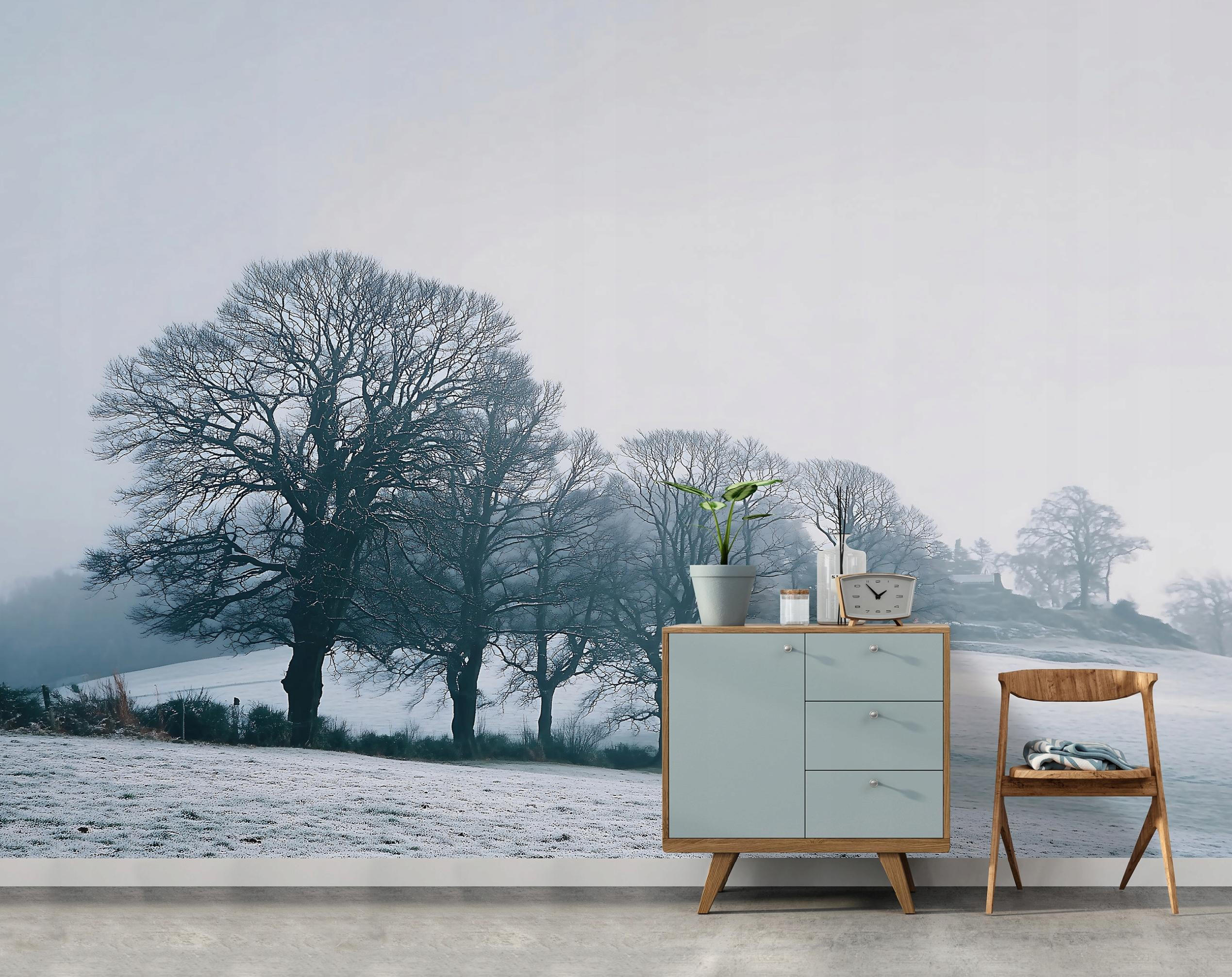 FOTOTAPETE Bäume Natur Blau 250x175 cm - Multicolor, Papier (250/175cm) - Wallarena