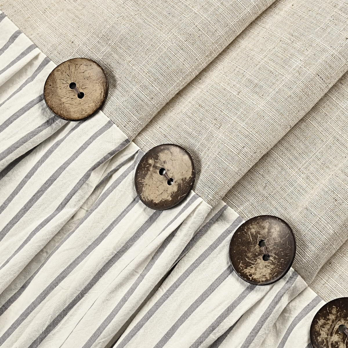 DUSCHVORHANG Grau Leinen Stil maschinenwaschbar wasserdicht breit lang für Badewanne Badezimmer - Grau, Textil (183/183cm) - MCBOSON