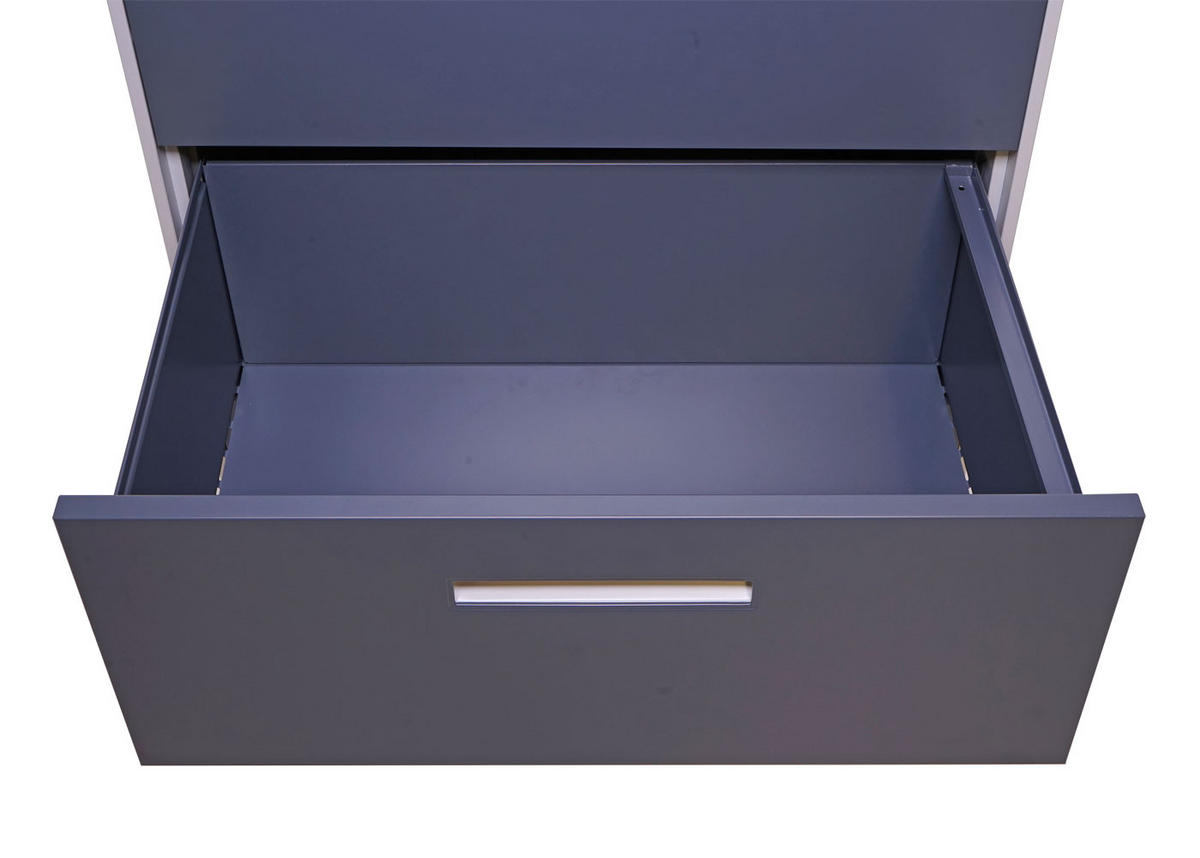 HÄNGEREGISTERSCHRANK HxBxT 132x76x46cm A4 abschließbar Grau-Dunkelgrau - Dunkelgrau, Metall (76/132/46cm) - PROREGAL