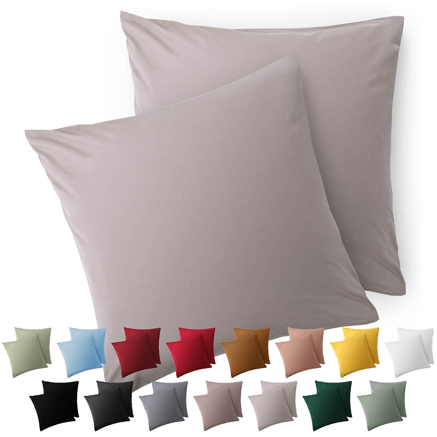 KISSENBEZUG Ellen 50/50 cm, 2er-Set, Hellgrau - Hellgrau, Textil (50/50cm) - Blumtal
