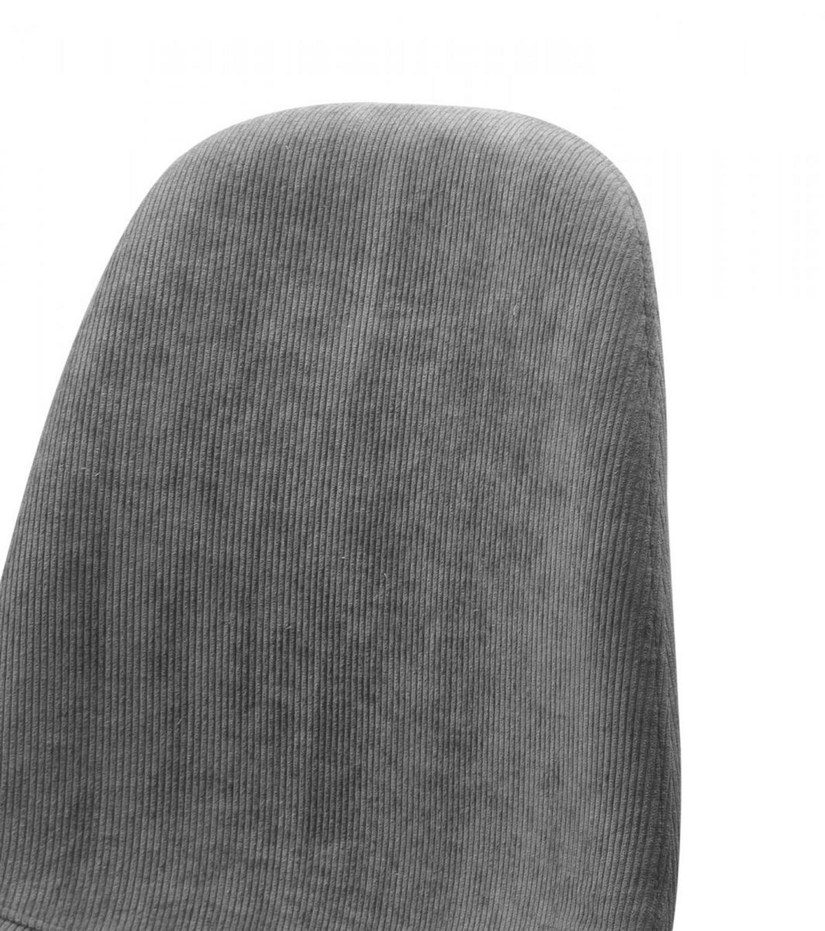 STUHL 4er-Set grau Cord, Esszimmerstuhl mit 4-Fuß-Gestell - Braun/Grau, Textil/Metall (50/83/43cm) - Furn.Design