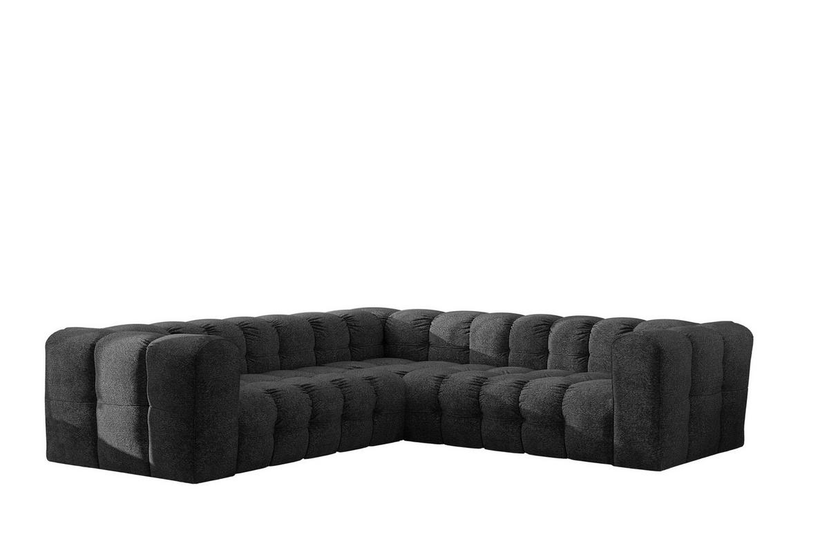 ECKSOFA Corner Mit Steppung BALOO, Chenille-Stoff Arena, Graphit - Graphitfarben, Holz (270/270cm) - Kaiser Möbel