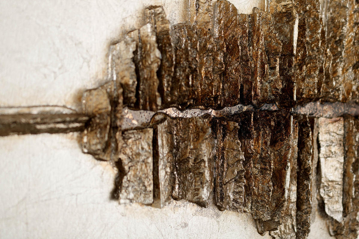 HOLZBILD Gold 120/55 cm - Goldfarben, Holz (7.6/55cm) - KUNSTLOFT