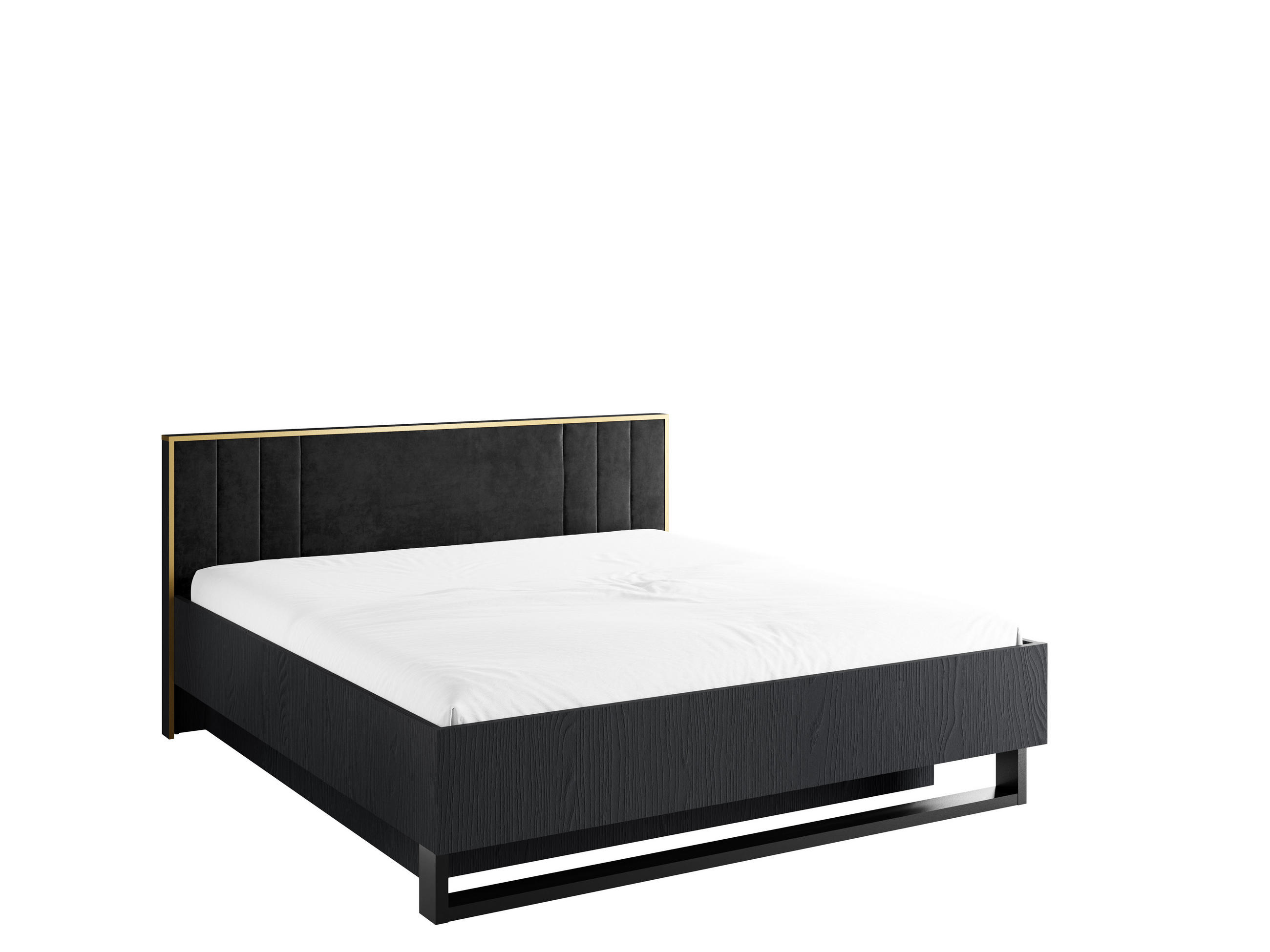 BETT MERONA – 180×200 cm mit Lattenrost , ohne Bettkasten Schwarz Graphit - Schwarz, Holzwerkstoff (180/200cm) - Milaros Markt