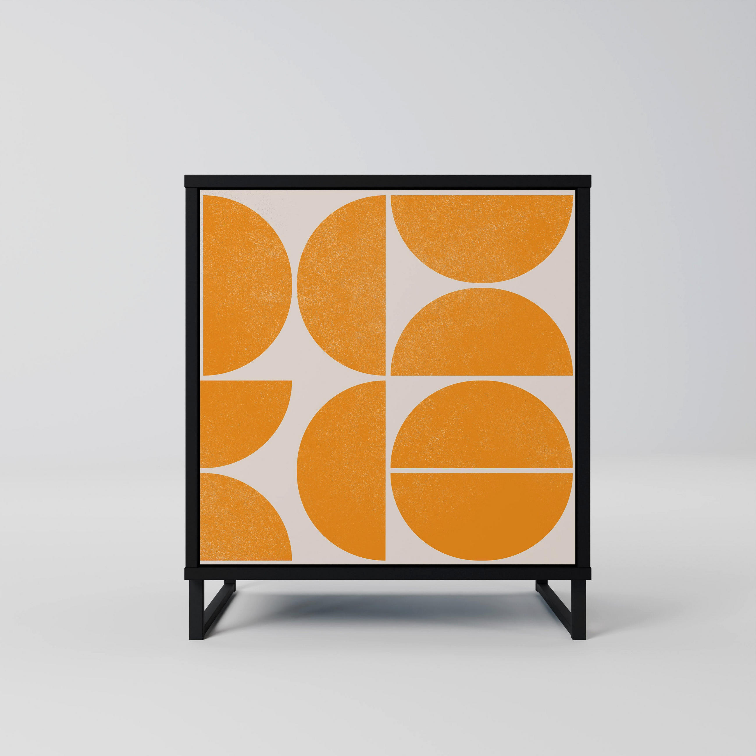 SIDEBOARD RECURRING DREAMS, Schwarz, 57,5x42x67,5 cm, Schwarze Metall-Rahmenfüße - Multicolor/Schwarz, Holzwerkstoff/Metall (57.5/67.5/42cm) - SpaceRebels