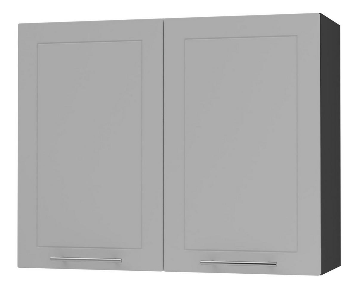 KÜCHENHÄNGESCHRANK Kvantum W3/90 Dust Grey Matt / Schwarz Matt 90 / 32,5 / 72cm - Schwarz/Grau, Holz/Holzwerkstoff (90/72/32.5cm) - Feldmann-Wohnen