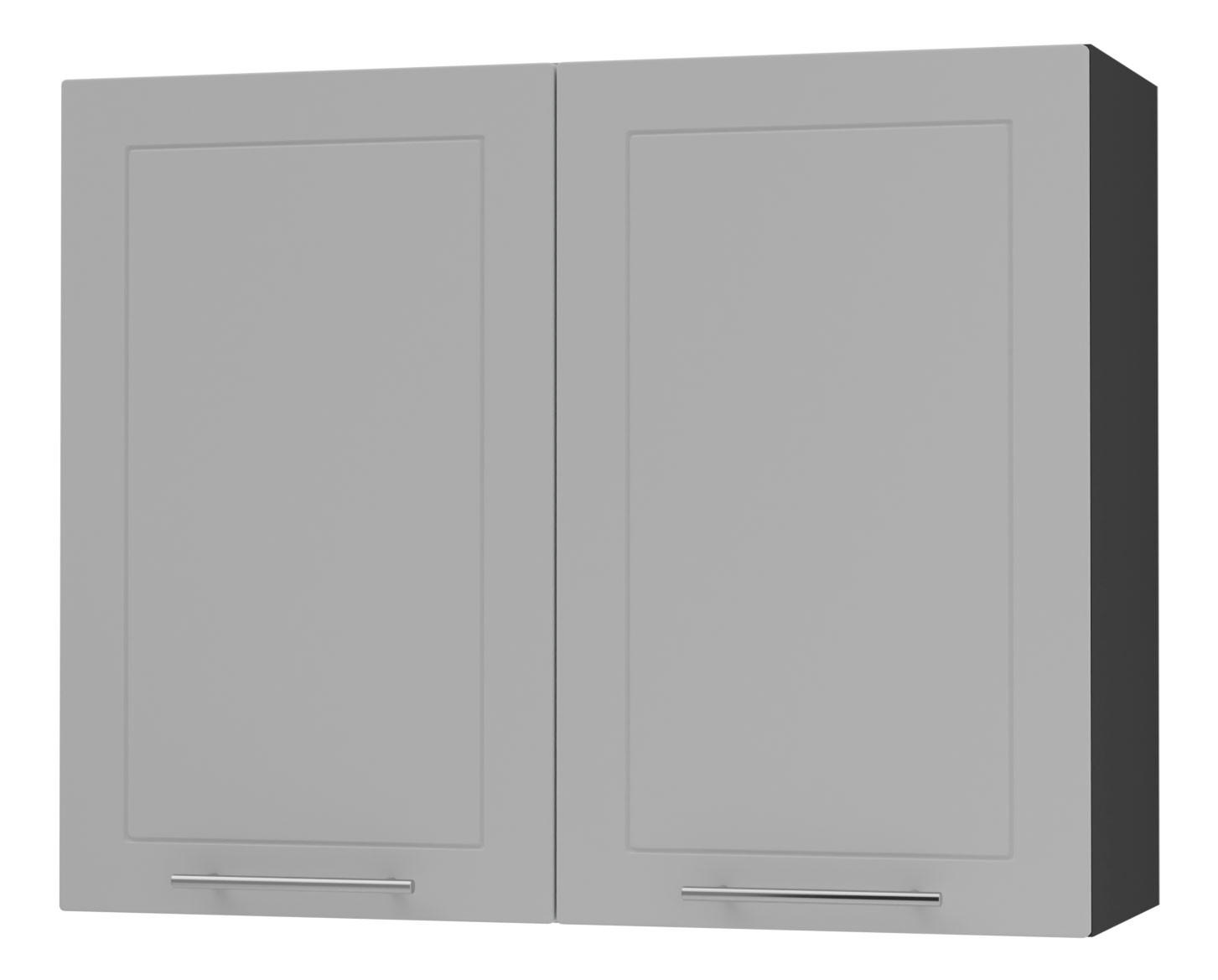 Feldmann-Wohnen KÜCHENHÄNGESCHRANK Grau, Schwarz 90cm × 33cm × 72cm