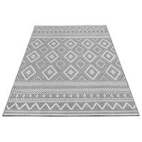 FLACHWEBTEPPICH, mit Rautenmuster, aus Polypropylen, Grau, 120 x 160 cm - Grau, Textil (120/160cm) - KADIMA DESIGN