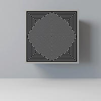 SIDEBOARD POLYGON ILLUSION, Grau, 57,5x42x57,5 cm, Ohne Füße - Multicolor/Grau, Holzwerkstoff (57.5/57.5/42cm) - SpaceRebels