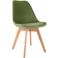 STUHL Samt hellgrün - Eukalyptusholzfarben/Hellgrün, Holz/Textil (49/83/50cm) - CLP