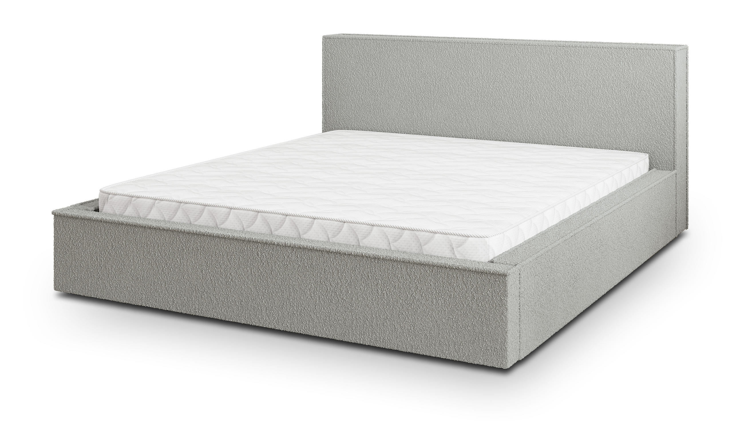 POLSTERBETT CELORA 140x200 cm mit Bettkästen - Hellgrau - Hellgrau, Holz (140/200cm) - MASSENO