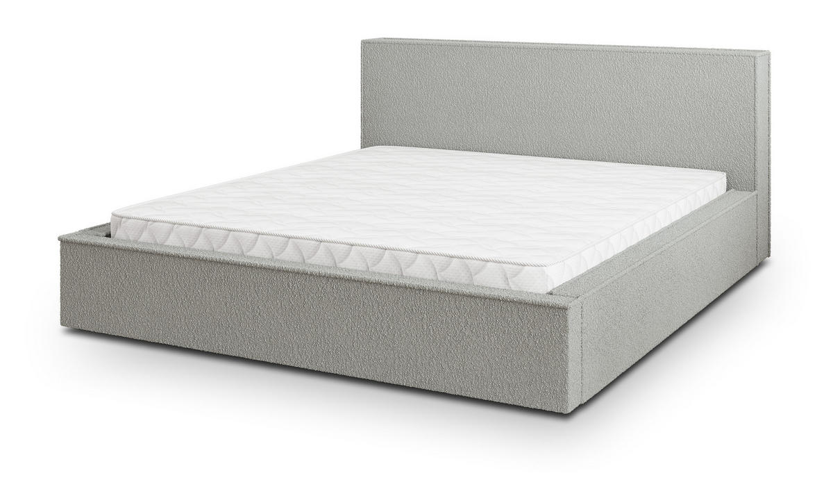 POLSTERBETT CELORA 140x200 cm mit Bettkästen - Hellgrau - Hellgrau, Holz (140/200cm) - MASSENO