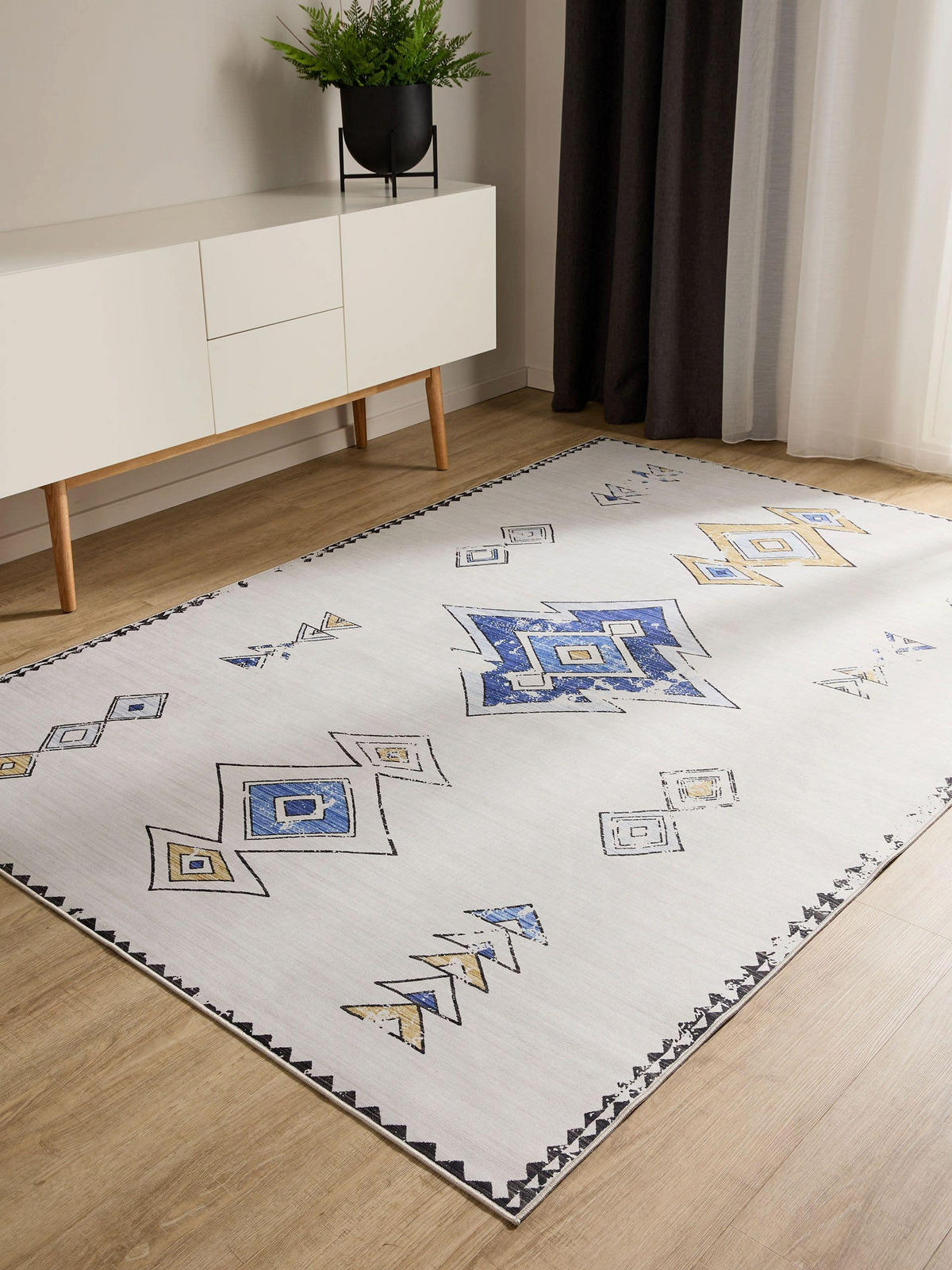 VINTAGE-TEPPICH George waschbar 60x120 cm - Beige/Multicolor, Kunststoff (60/120cm) - benuta