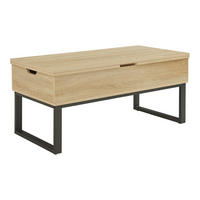 COUCHTISCH Rauli 100/50/47 cm - Eichefarben, Holzwerkstoff/Metall (50/100/47cm) - [en.casa]