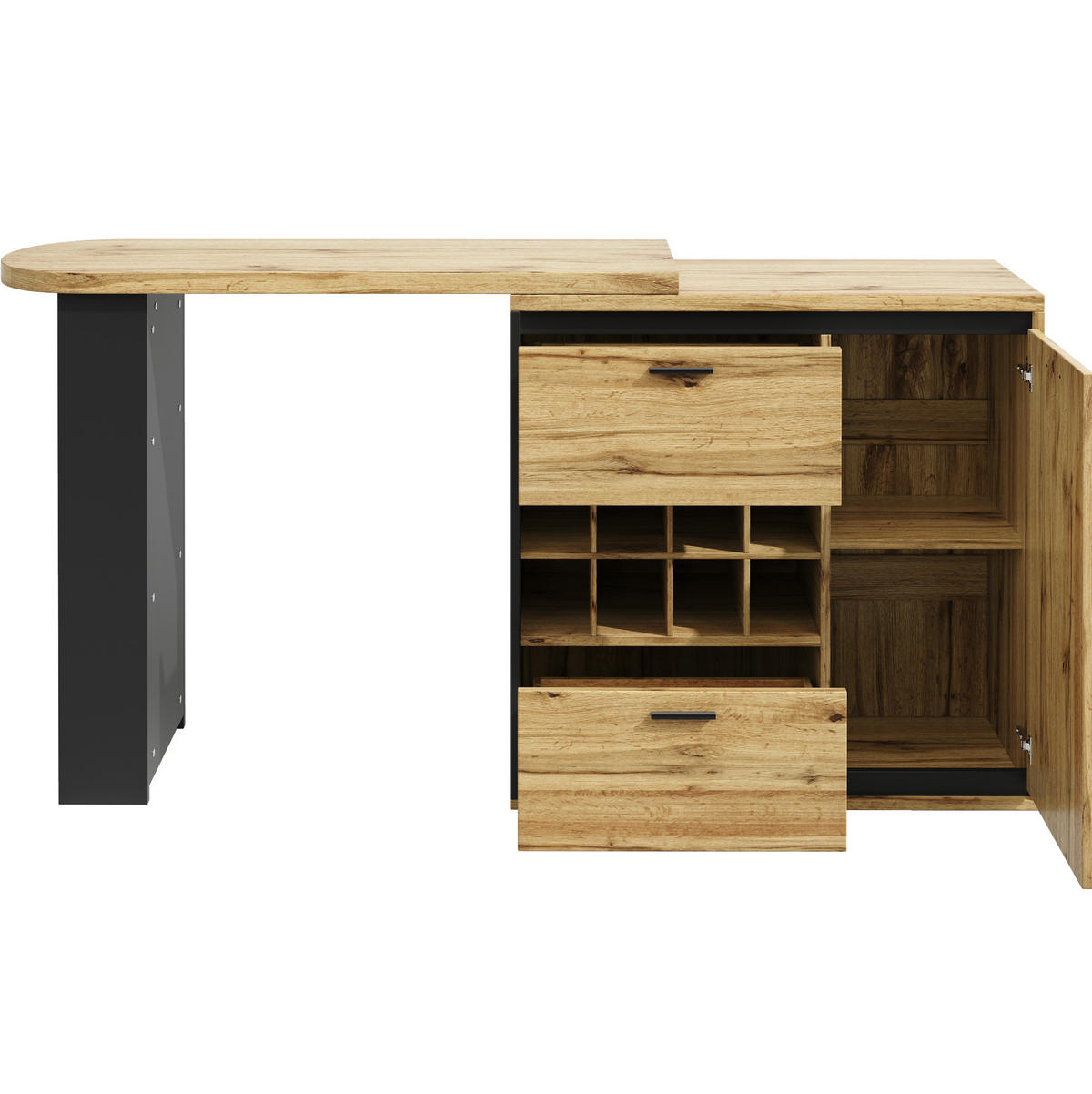 ESSTISCH 138/39/105 cm Holzfarben ausziehbar bis 220 cm mit Stauraum aus MDF Metall - Naturfarben, Holzwerkstoff (138/39/105cm) - OKWISH