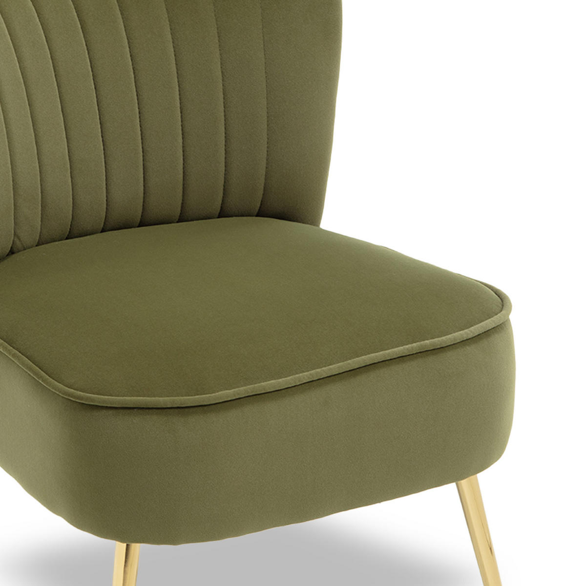 COCKTAILSESSEL 2er-Set Judith aus olivgrünem Samt - Goldfarben/Olivgrün, Holz/Textil (53.5/72/67.5cm) - Sicaan