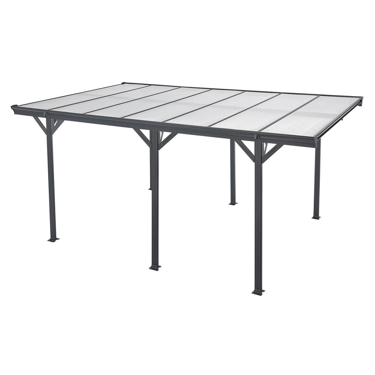 CARPORT mit Flachdach 5x3 m dunkelgrau - Dunkelgrau, Metall (305/230/503cm) - Juskys