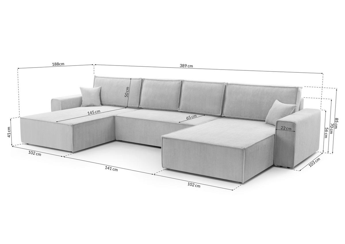 WOHNLANDSCHAFT Cedria Dunkelgrau 389/145/85 cm mit Schlaffunktion - Dunkelgrau/Schwarz, Kunststoff/Textil (389/85/145cm) - AX Living