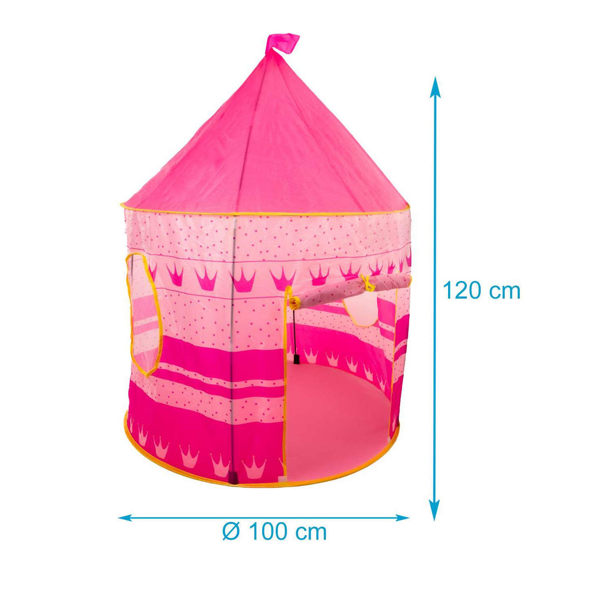 KINDERSPIELZELT 100/128 cm - Pink, Kunststoff (100/100cm) - Intirilife