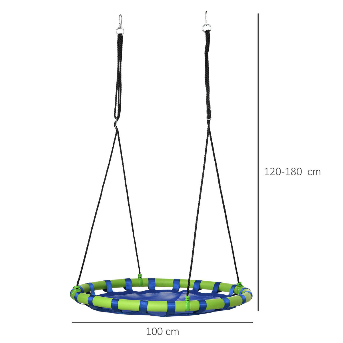 NESTSCHAUKEL DE-17958 Blau - Blau, Metall (100/100cm) - ComfortXL