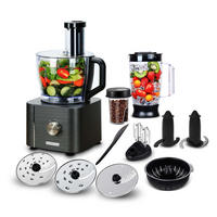 KÜCHENMASCHINE MULTIFUNKTIONS, 1100W Leistung, HACKEN SCHNEIDEN KNETEN, Edelstahl, 40,7/27,2/40,7 cm - Dunkelgrau, Metall (27.2/40.71/40.71cm) - Rolipo