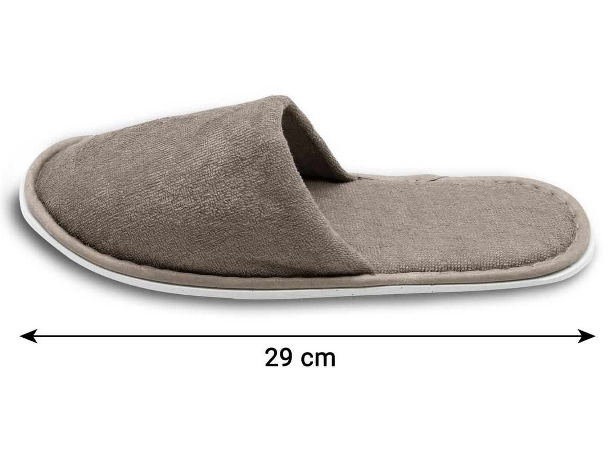 FROTTIERSLIPPER, 10er-Set, Universalgröße, 100% Polyester, Braun - Grau, Textil (5/1/29cm) - Zollner