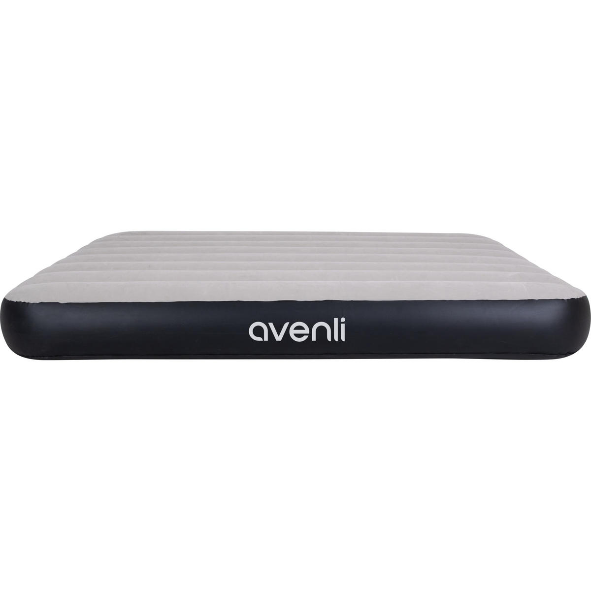 LUFTBETT Luftmatratze Camping 2 Personen 191x137x25cm grau aufblasbar ohne Pumpe - Schwarz Hochglanz/Grau, Kunststoff (137/191cm) - Avenli