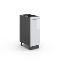 APOTHEKERUNTERSCHRANK Fame-Line Weiß Hochglanz 30 cm ohne AP - Weiß Hochglanz/Anthrazit, Holzwerkstoff (30/82/51.6cm) - Vicco