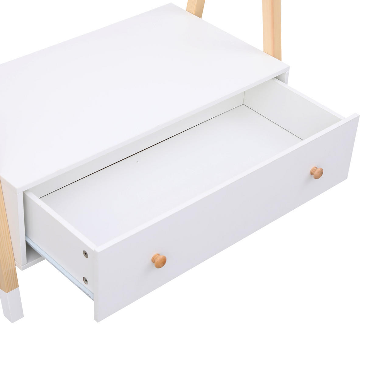 KINDERGARDEROBE Lou Weiß und Holz - Weiß, Holzwerkstoff (40/130/80cm) - Happy Garden