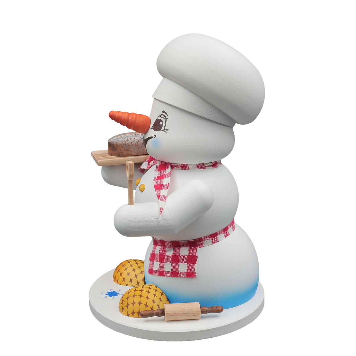 RAUCHFIGUR Schneemann Weiß Bäcker 19 cm - Multicolor, Holz (15/19/0.1cm)