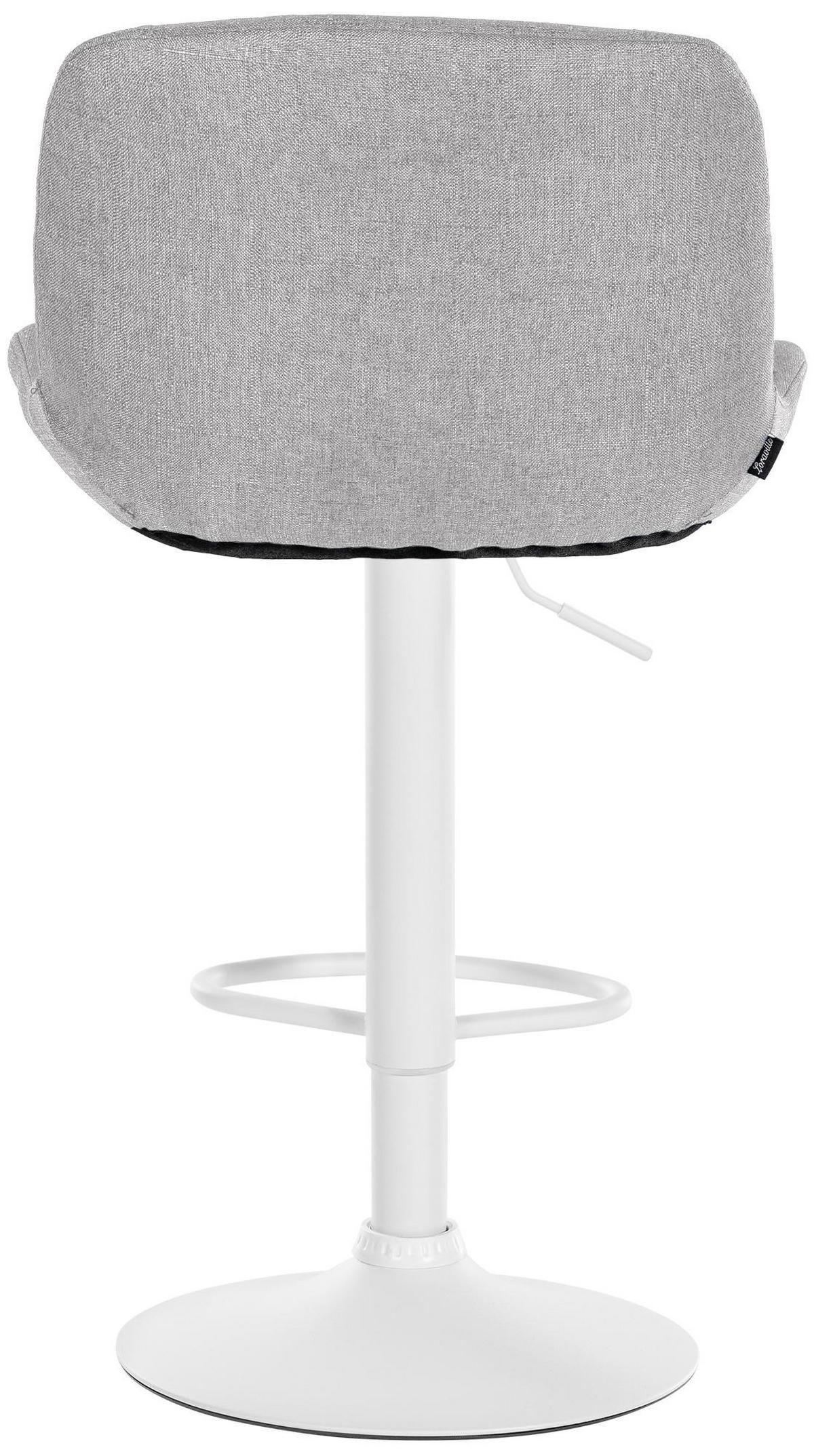 BARHOCKER Stoff hellgrau - Hellgrau/Weiß, Textil/Metall (50/85/50cm) - CLP