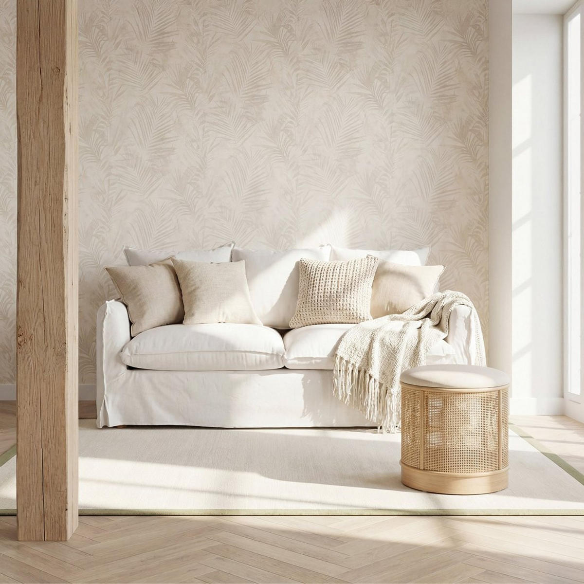 POUF Sure Natürlich 35 cm x 45 cm - Naturfarben, Textil (35/45/35cm) - Klast Home