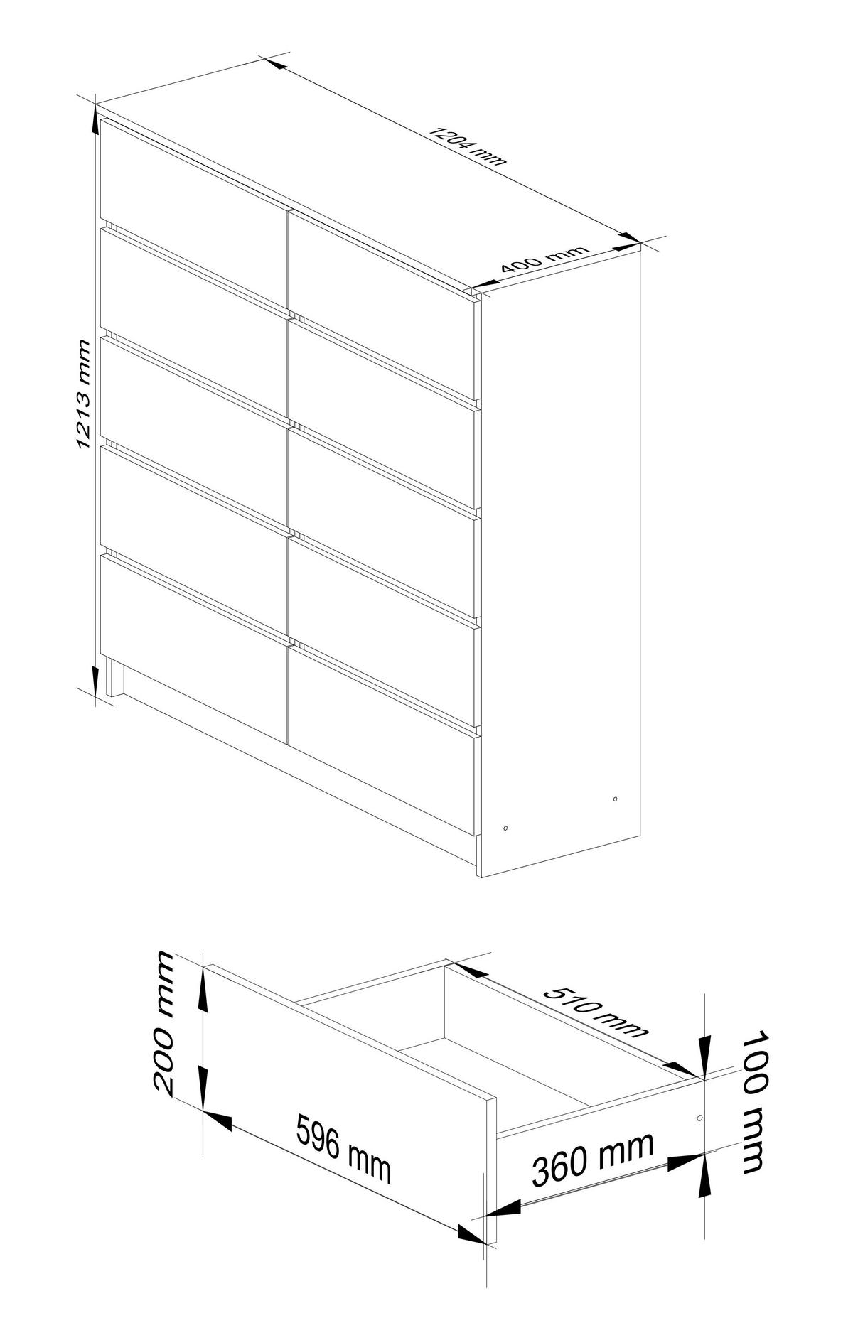 KOMMODE Sonoma Eiche 120x40x121 cm - Sonoma Eiche, Holzwerkstoff (120/121/40cm) - Akord