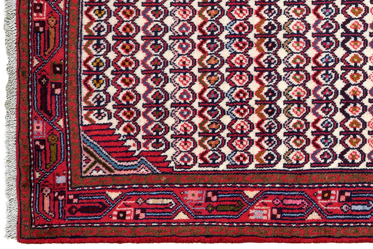 LÄUFER Orient handgeknüpft Assadabad Beige, Rot 210/76 cm Schurwolle - Beige/Rot, Textil (76/210cm) - Looma