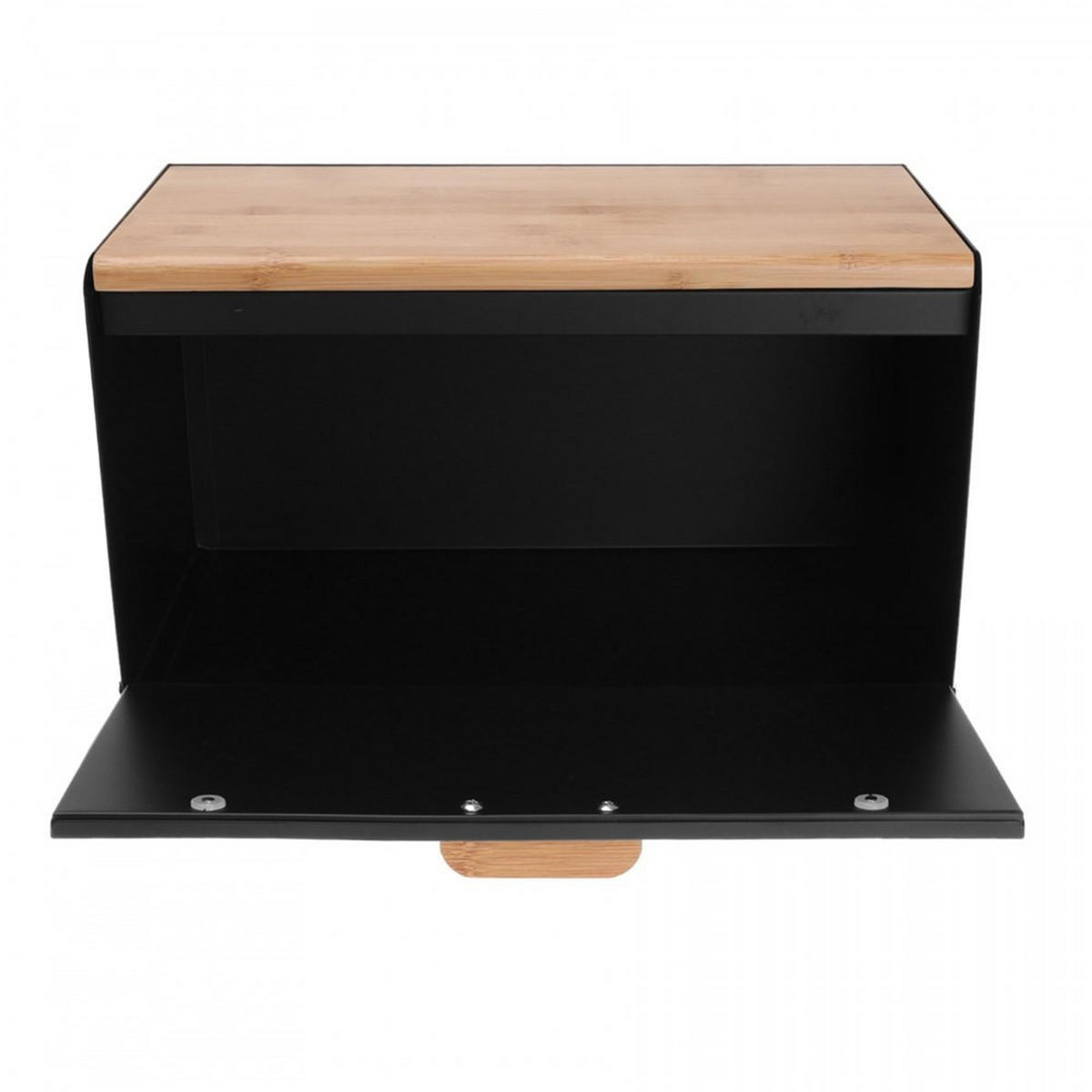 BROTKASTEN Schwarz 35.5/23.5/21 cm KB7425 - Schwarz, Holz (23.5/21/35.5cm) - Klausberg 