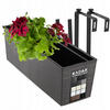 BALKONBLUMENTOPF mit Einsatz und 2 Griffe 56 cm, Graphit - Graphitfarben, Kunststoff (18/56cm) - KADAX